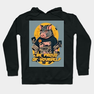 Be Proud Of Yourself Japanese Retro Boar Hoodie